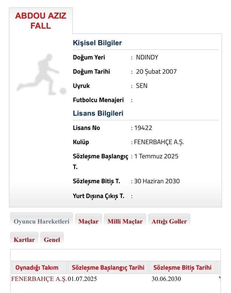 Fenerbahçeden 18lik yeni transfer Resmen açıklandı
