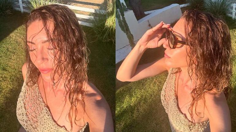 Dazzling summer poses from Sinem Kobal She climbed the tree and picked fruit