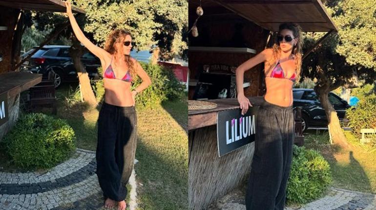 Dazzling summer poses from Sinem Kobal She climbed the tree and picked fruit