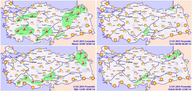 6877d3a8407805e46c03b649 Meteoroloji yeni harita paylaştı! Bir uyarı da bakanlıktan geldi: 9 ile sağanak geliyor