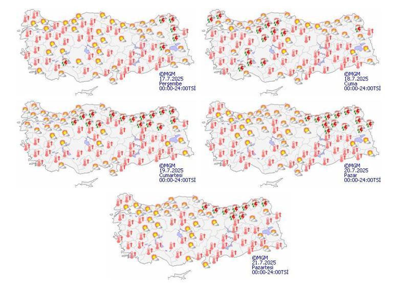 6877d3cf407805e46c03b64c Meteoroloji yeni harita paylaştı! Bir uyarı da bakanlıktan geldi: 9 ile sağanak geliyor