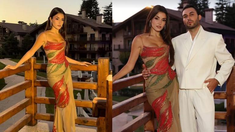 Hande Erçel left her mark on the wedding in Lebanon with her beauty. Hakan Sabancı's detail attracted attention.