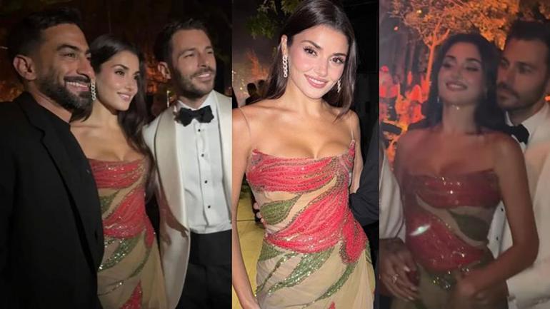 Hande Erçel left her mark on the wedding in Lebanon with her beauty. Hakan Sabancı's detail attracted attention.