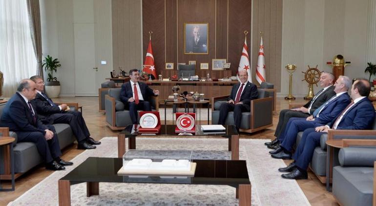 688e37c4736e83cca7f0bc94 Cumhurbaşkanı Yardımcısı Cevdet Yılmaz, KKTC Cumhurbaşkanı Ersin Tatar ile görüştü