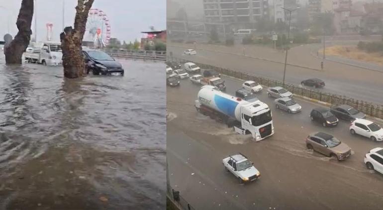 688e4e7f0e2c3c6ca81737fd Sokaklar göle döndü! Onlarca araç alt geçitte mahsur kaldı
