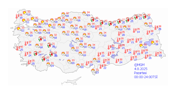 688f3eeaa24008c540a8a78f Meteoroloji yeni haritayı paylaştı! İstanbul dahil pek çok il listede: Gök gürültülü sağanak yolda