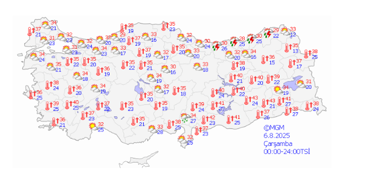 688f3eeaa24008c540a8a791 Meteoroloji yeni haritayı paylaştı! İstanbul dahil pek çok il listede: Gök gürültülü sağanak yolda