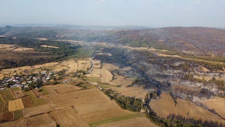 Burning areas in Çanakkale were seen. Two villages were evacuated.