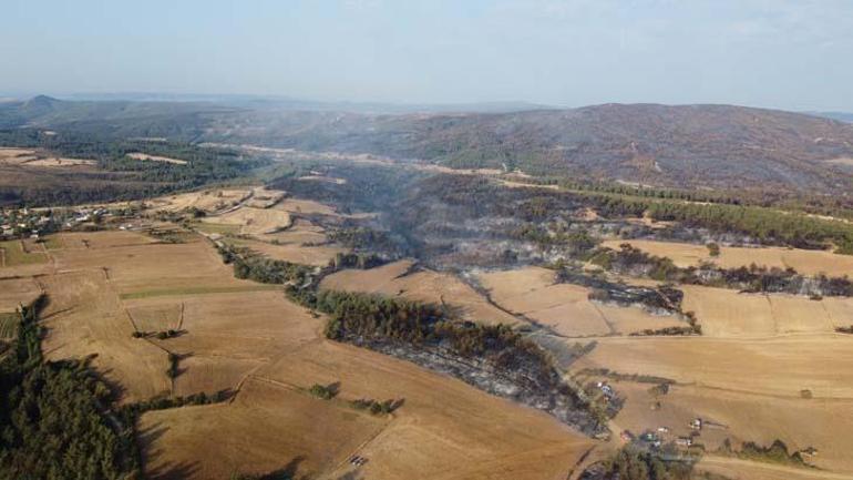 Burning areas in Çanakkale were seen. Two villages were evacuated.