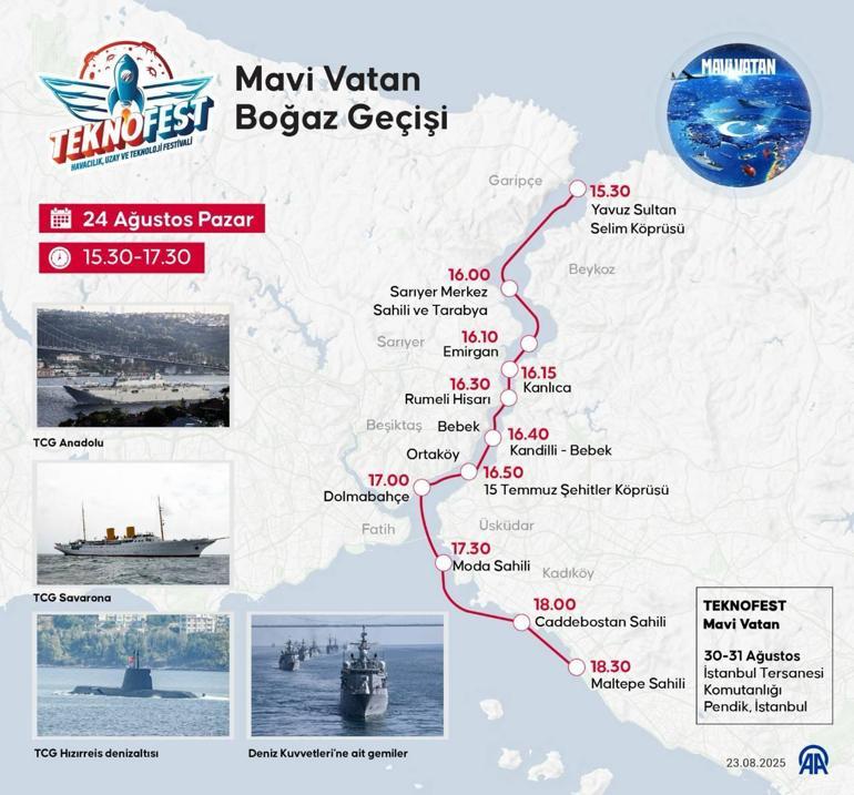 Türk Donanması İstanbul Boğazında Mavi vatanın muhafızları İstanbulu selamlayacak