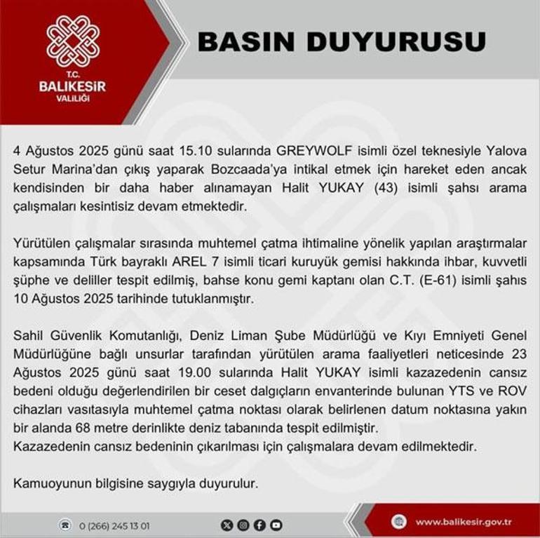 19 gün sonra acı haber Halit Yukayın cansız bedenine ulaşıldı