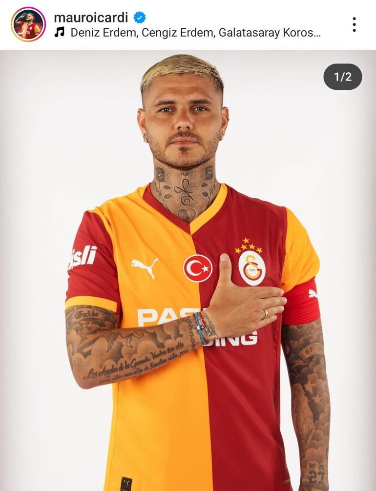 Galatasarayda Icardiden Fenerbahçenin yeni transferi Kerem Aktürkoğluna imalı paylaşım