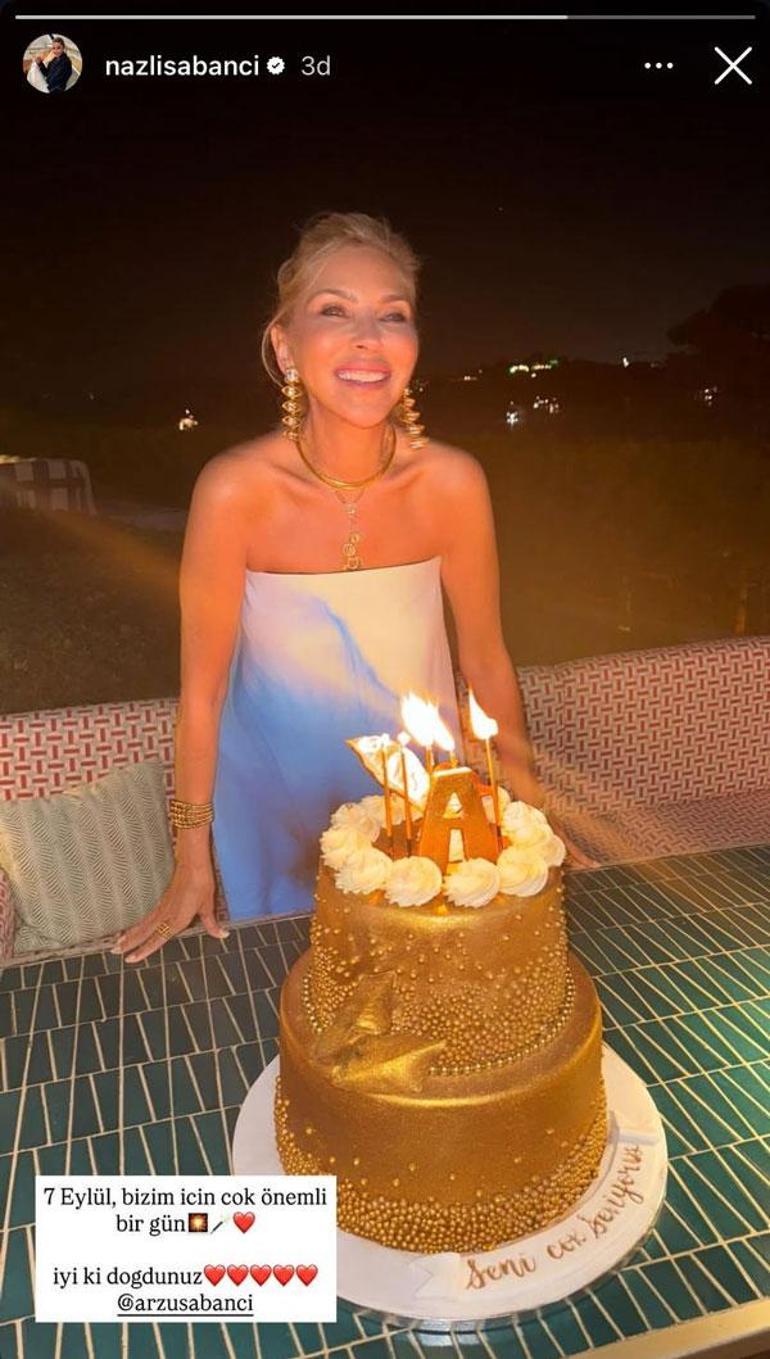 Arzu Sabancı 60 yaşına girdi Gelini Nazlıdan doğum günü kutlaması: Çok önemli bir gün