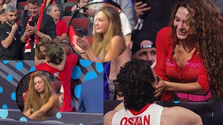 Ebru Şahinin mutluluk gözyaşları Maç sonrası eşi Cedi Osmana sarılarak ağladı