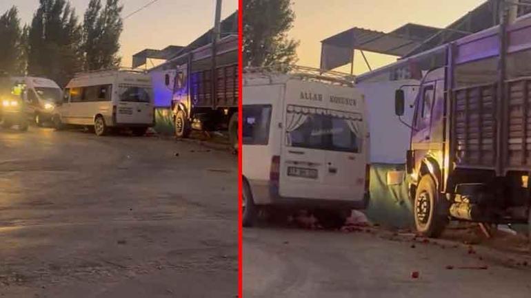 Tarım işçilerini taşıyan minibüsle kamyon çarpıştı Çok sayıda yaralı var