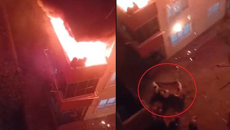Balkonda dehşet anları 3 kişinin öldüğü yangının görüntüleri ortaya çıktı