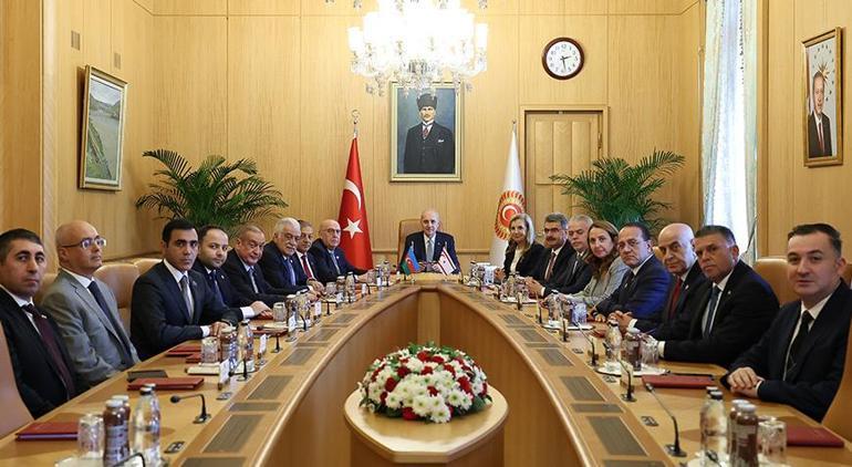 Meclis Başkanı Kurtulmuş, Türkiye, Azerbaycan ve KKTC’nin parlamentolar arası dostluk gruplarını kabul etti