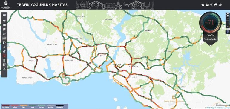 İstanbul’da trafik yoğunluğu yağışın etkisiyle yüzde 90’a ulaştı İşte kilitlenen noktalar