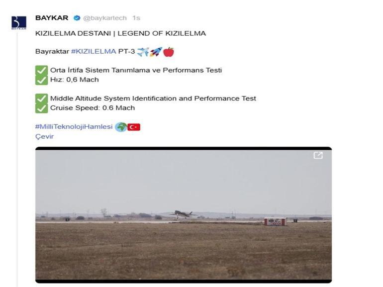 68dc3fdade7b8a5d209ad2bb Büyük gurur! KIZILELMA PT-3 bir testi daha başarıyla tamamladı