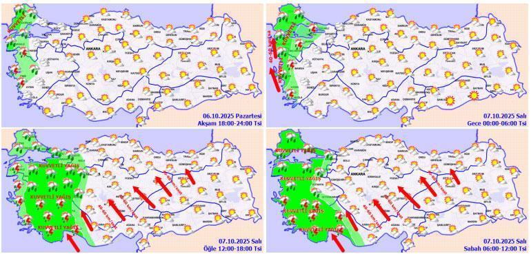 68e3e87d9d6a4a42554a31ec Meteoroloji uyardı! Arka arkaya şimşekler patlayacak! İstanbul ve çevre illere sağanak geliyor