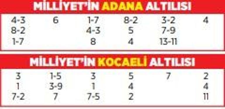 Altılı ganyanda bugün (7 Ekim)