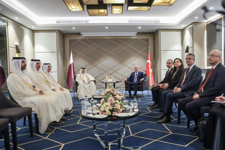 TBMM Başkanı Kurtulmuş, Katar Devleti Şura Meclisi Başkanı Ghanim ile görüştü
