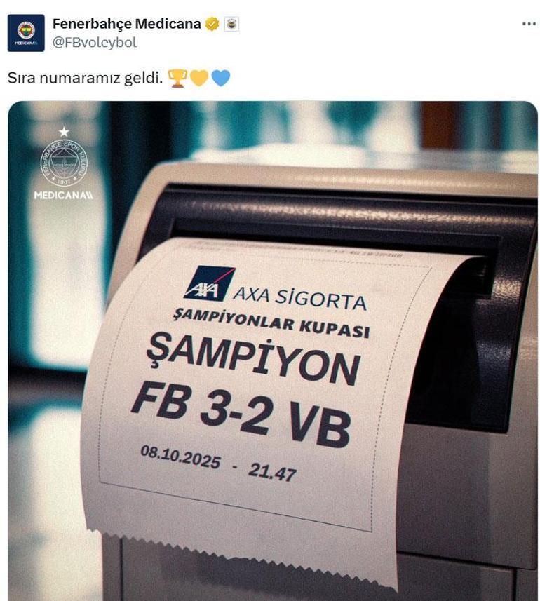 Fenerbahçeden şampiyonluk sonrası VakıfBanka gönderme