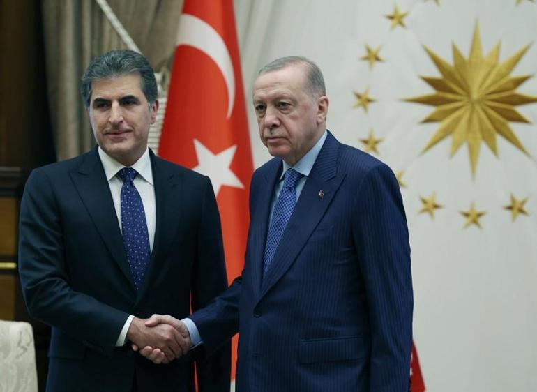 Erdoğan Nerçirvan Barzaniyi kabul etti Terörsüz Türkiye için kararlılık vurgusu