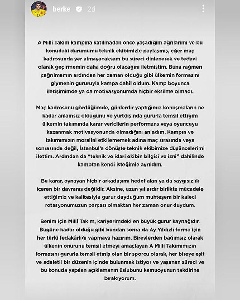 TFFden Berke Özer açıklaması A Milli Takım kampından izinsiz ayrıldı