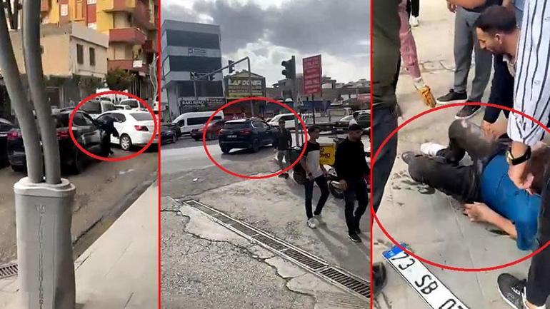 Dehşet anları Cipiyle tartıştığı kişinin ayaklarını ezdi