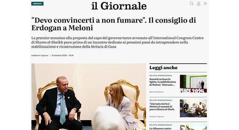 Erdoğan's warning to Meloni was reported in the Italian press as 'He quit smoking 13 years ago and started again'