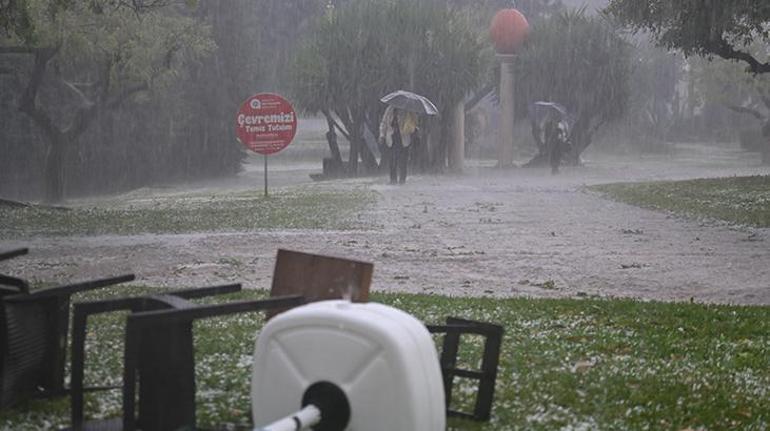 3 ilde sağanak ve dolu şoku Sokaklar beyaza büründü