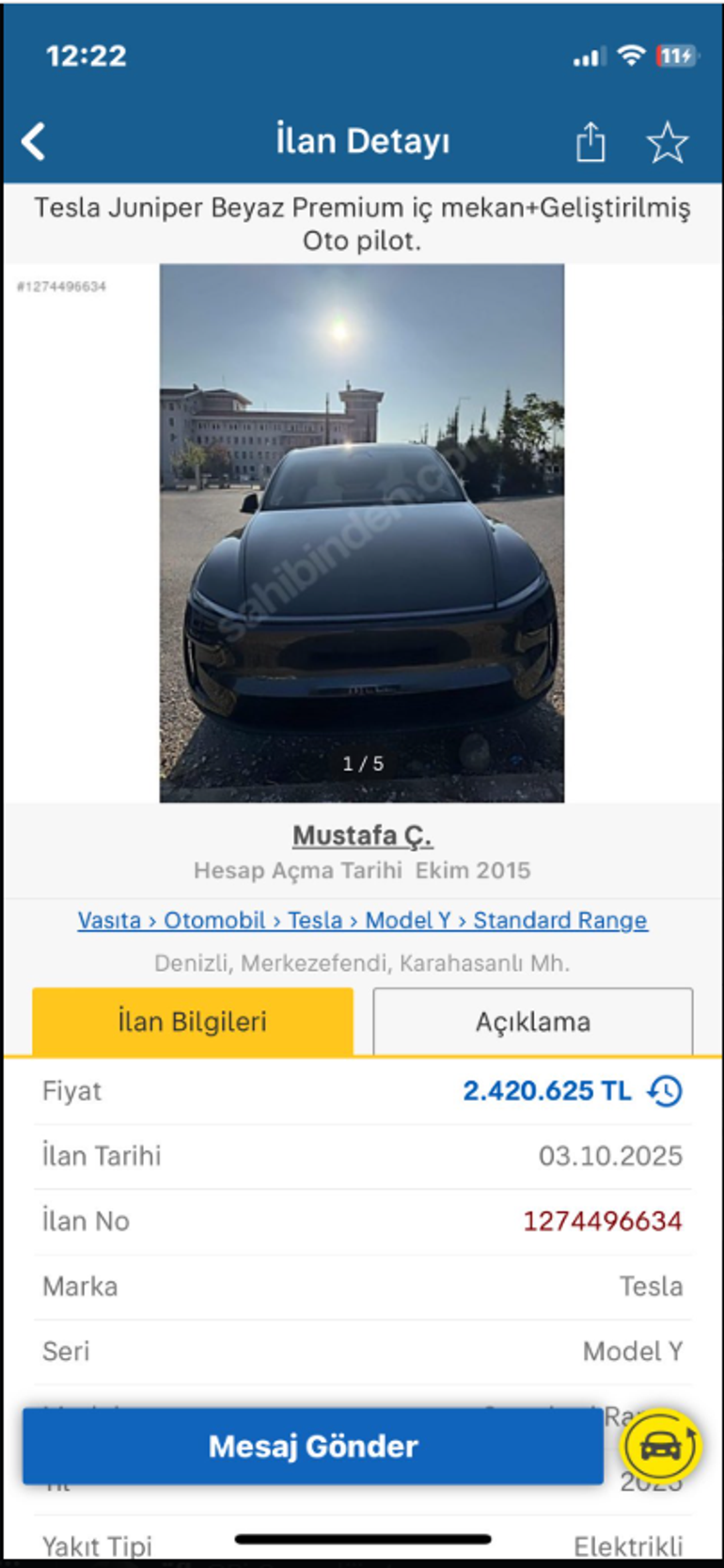 Tesla Aracı