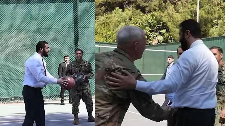 691074aa36206bb89d50aae2 Suriye Cumhurbaşkanı Şara, ABD'li komutanlarla basketbol oynadı: 'Sıkı çalış, daha sıkı oyna'
