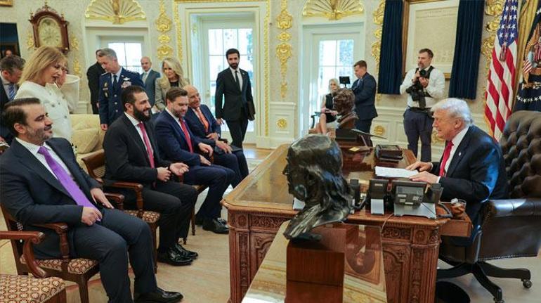 6912423af673ab5ac3671da2 Son dakika haberi: Beyaz Saray'da tarihi gün! Trump ile Şara bir araya geldi! Sezar yaptırımları askıya alındı