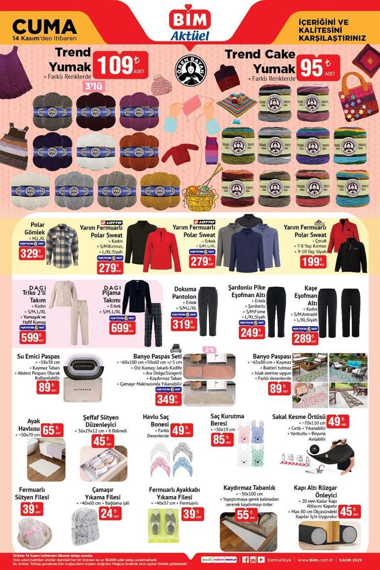 KASIM AYI BİM AKTÜEL İNDİRİMLERİ (14 KASIM) BİM 14 Kasım Cuma aktüel kataloğunda hangi ürünler satışta olacak Toz Torbasız Süpürge, Blender, Halı ve Koltuk Temizleme Makinesi...