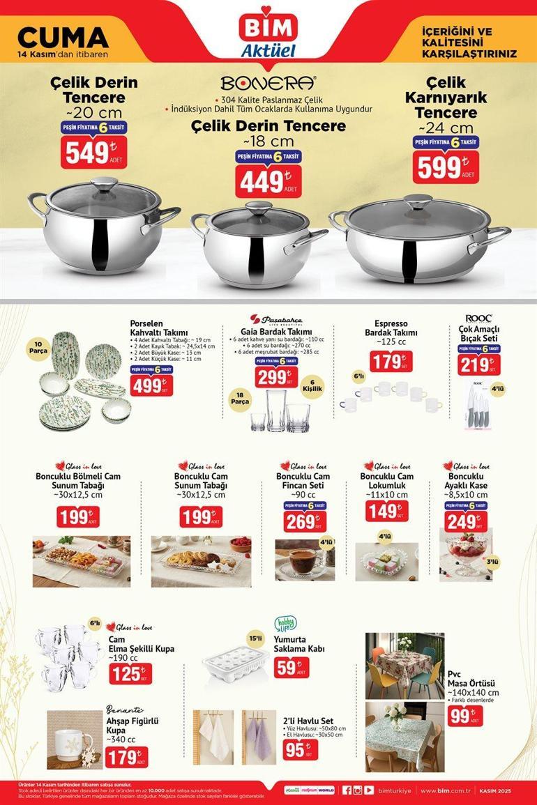 KASIM AYI BİM AKTÜEL İNDİRİMLERİ (14 KASIM) BİM 14 Kasım Cuma aktüel kataloğunda hangi ürünler satışta olacak Toz Torbasız Süpürge, Blender, Halı ve Koltuk Temizleme Makinesi...