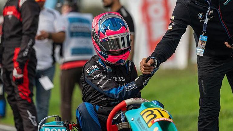 Karting pilotu milli sporcu Ayşe Çebi yarışa damga vurdu