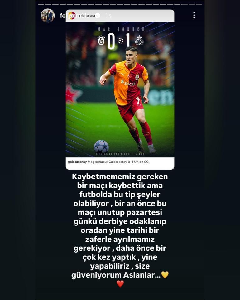 Felipe Melodan Galatasaraya Fenerbahçe mesajı