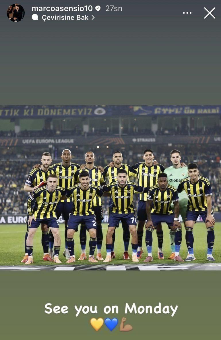 Fenerbahçede Asensiodan Galatasaraya gönderme Sürpriz paylaşım