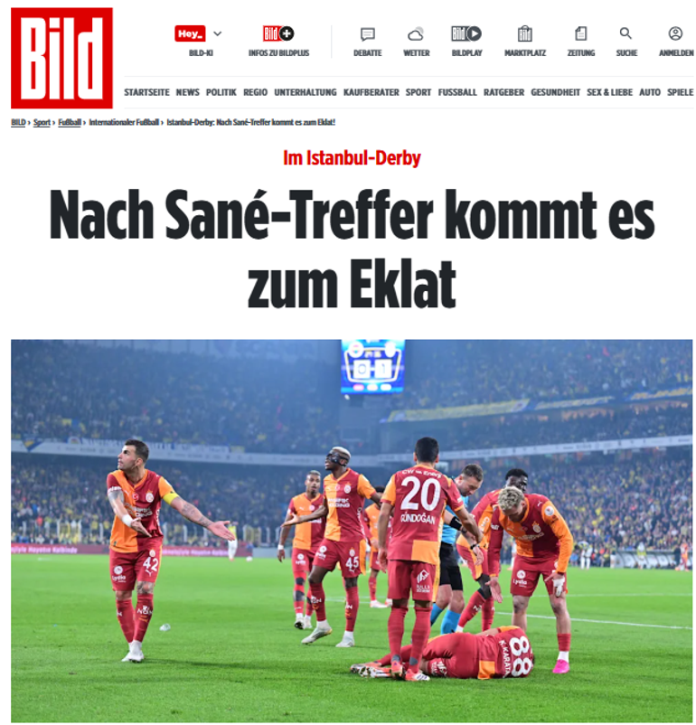 Avrupa basınında Fenerbahçe - Galatasaray yankısı Sanenin golü sonrası skandal