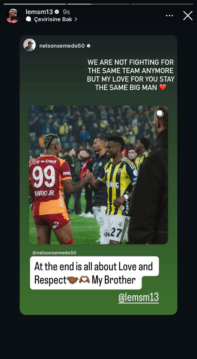 Derbi sonrası Semedo ve Leminadan paylaşım Dostluk rüzgarları