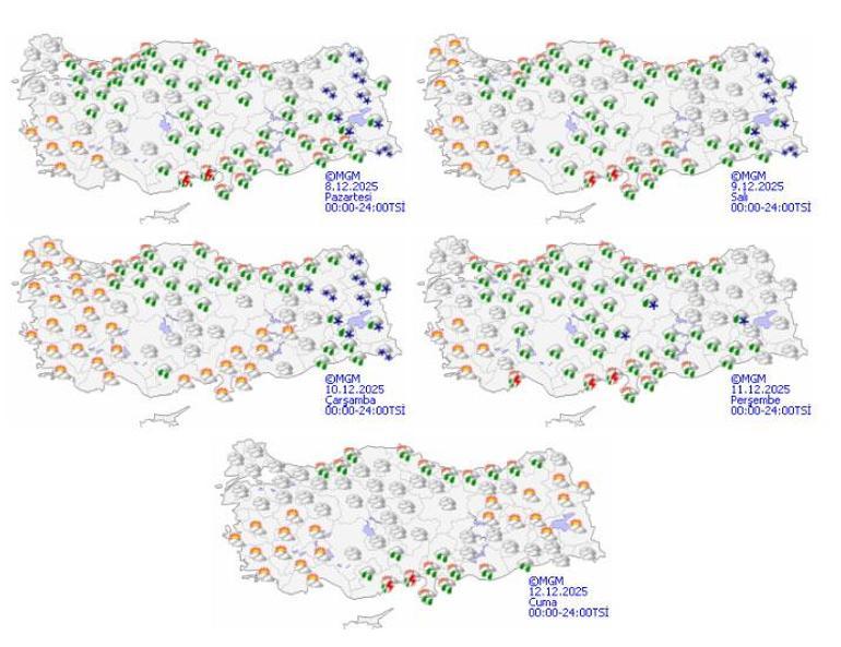 Son dakika... Meteoroloji yeni hafta için uyardı Kuvvetli yağış, kar ve fırtına geliyor