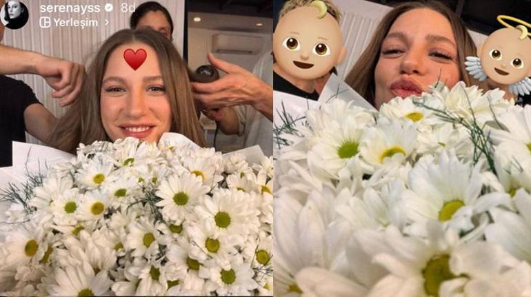 Papatyaları Mert Demir mi gönderdi Serenay Sarıkaya kalp emojisi ile paylaştı