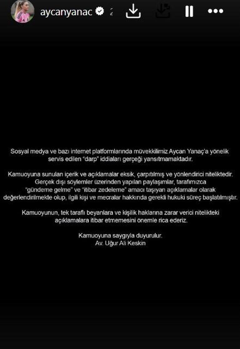Hakkında darp iddiaları çıkmıştı Aycan Yanaçtan ilk açıklama geldi