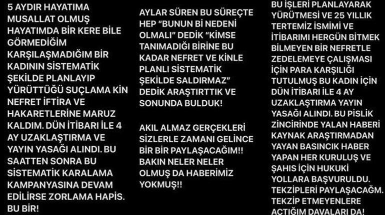 Gökhan Özen uzaklaştırma kararı aldırdı 5 aydır hayatıma musallat oldu