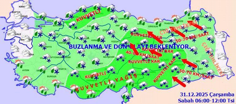 Son dakika... Meteorolojiden 42 il için kar ve fırtına uyarısı Hava buz kesti