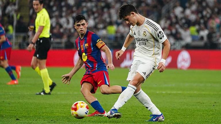 Süper Kupa yenilgisi sonrası Arda Güler sinirlerine hakim olamadı Barcelonada Pedriyi itti