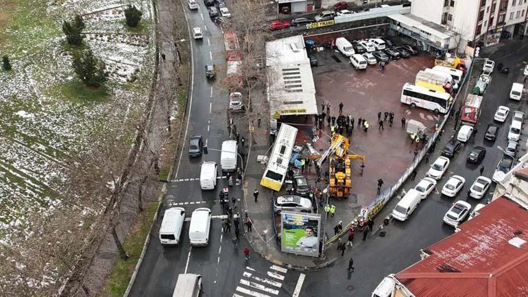 Esenlerde korkutan görüntü İETT otobüsü otoparka daldı
