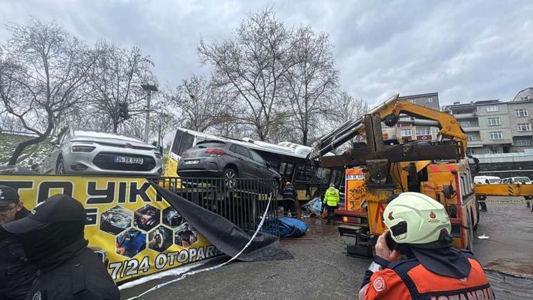 Esenlerde korkutan görüntü İETT otobüsü otoparka daldı